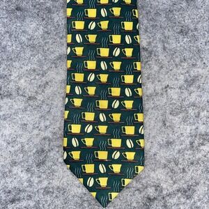 NWT‎ Zip Up Umo Lorenzo Italy Hand Made Pre-Tied Men's 100% Poly Tie Coffee Mug